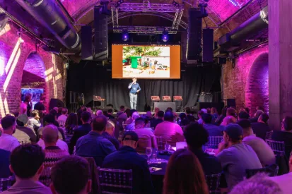 HonestBrands stage at a member event.